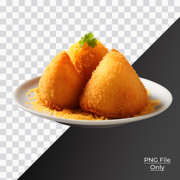Coxinha plate soft smooth lighting only png premium psd