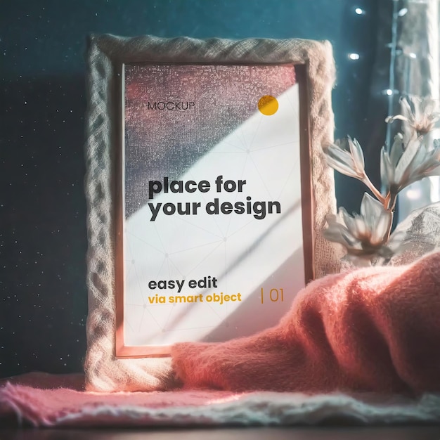 Cozy dreamy close up frame mockup 05