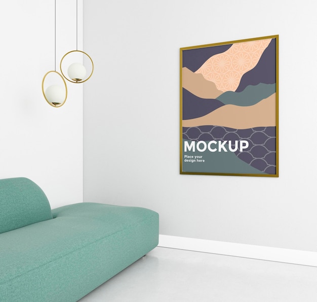 PSD accogliente composizione domestica con cornice mock-up