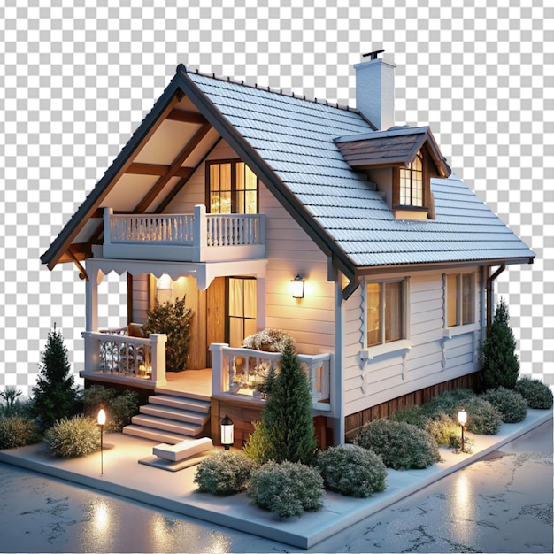 PSD a cozy house 3d style light ambient