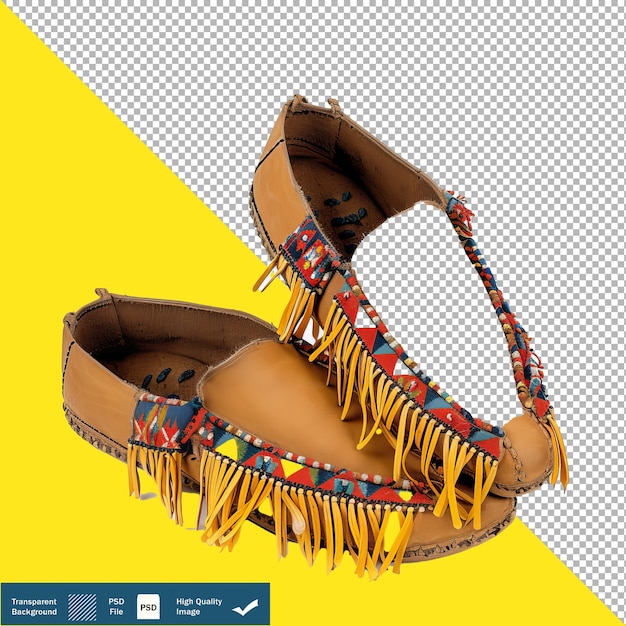 PSD cozy moccasin slippers transparent background png psd