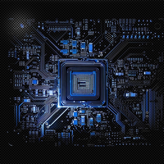 PSD cpu-circuit licht effect doorzichtige achtergrond