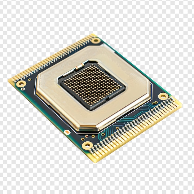 cpu computer microchips isolate on transparency background psd