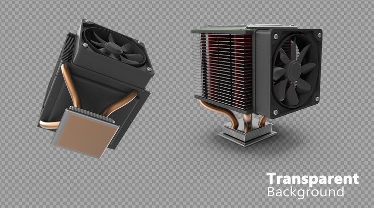 PSD cpu heat sink on transparent background