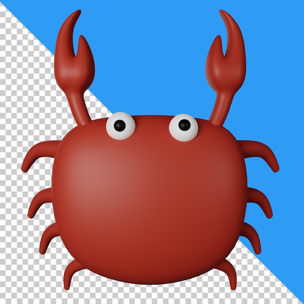 Crab 3d icon illustration