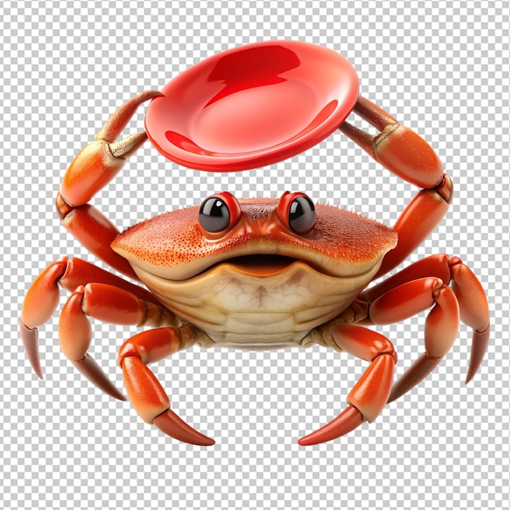 PSD crab frisbee on transparent background