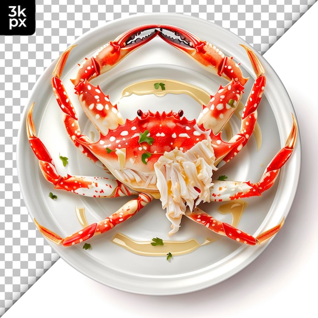 PSD a crab on a plate with a picture of a crab on it