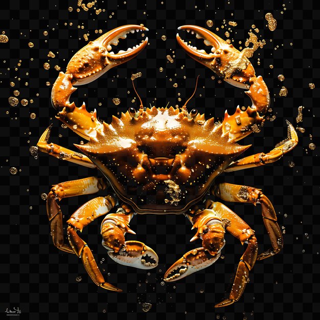 PSD a crab with a bowl of water and a fish on it