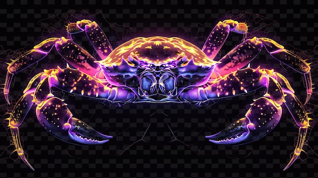PSD a crab with purple and orange colors on its back
