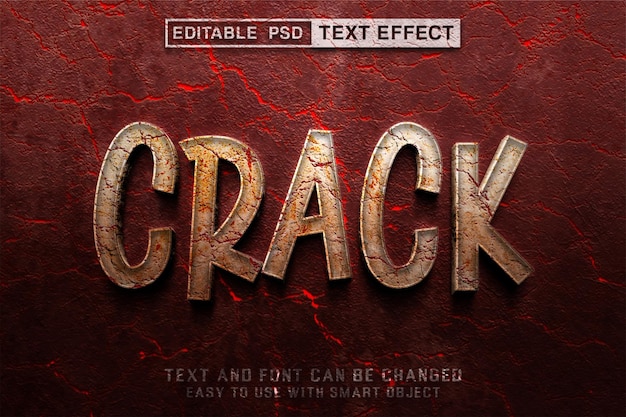 Редактируемый текстовый эффект Crack