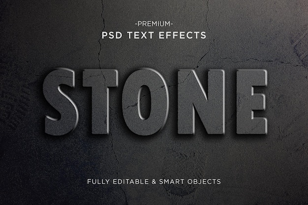 PSD crack steen teksteffect gebarsten tekststijl premium psd