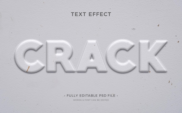 Crack text style effect 3D editable text effect