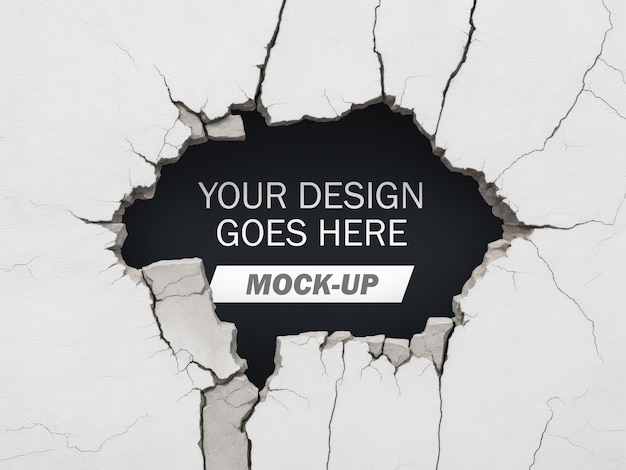 PSD crack wall mockup