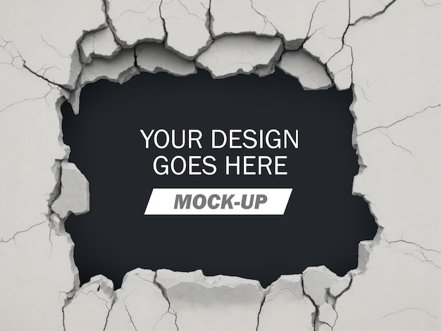 PSD crack wall mockup