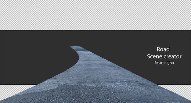 PSD cracked asphalt road isolated