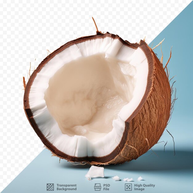 PSD cracked coconut on dark surface