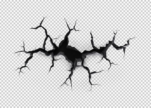 a cracked and cracked black surface with a cracked spot on it