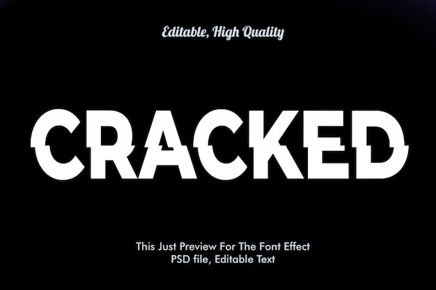 Cracked font, trendy font effect