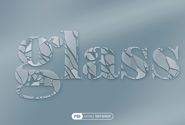 PSD cracked glass editable text effect