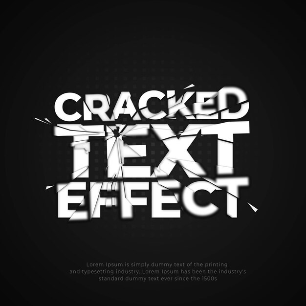 PSD cracked glass text effect