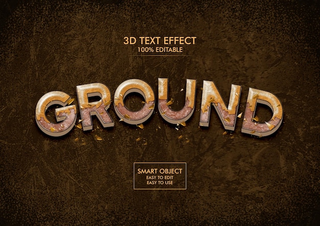 Cracked ground 3d text effect