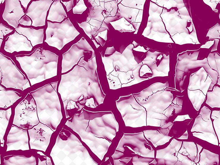 PSD cracked mud texture with clustered arranged and dense on sur png creative overlay background decor