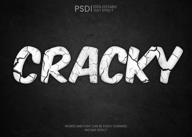 Cracked paint text effect