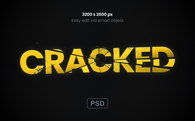 cracked text mockup