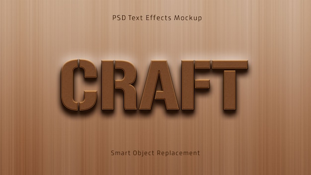 Craft 3d-teksteffecten mockup