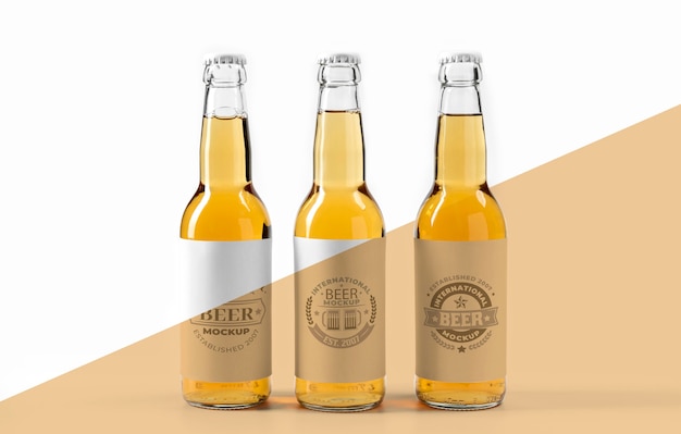 PSD mock-up di concetto di disposizione di birra artigianale