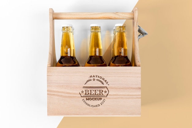 PSD mock-up di concetto di disposizione di birra artigianale