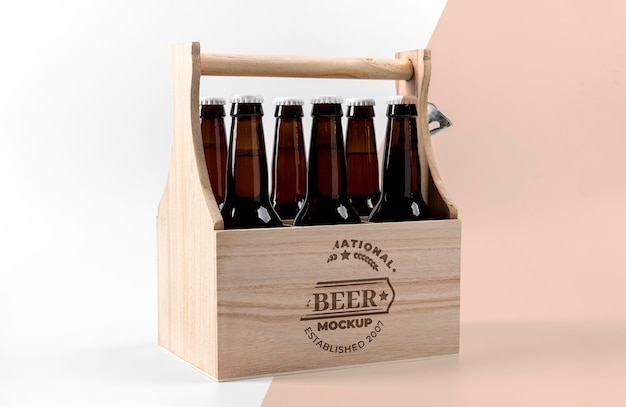 PSD mock-up di concetto di disposizione di birra artigianale