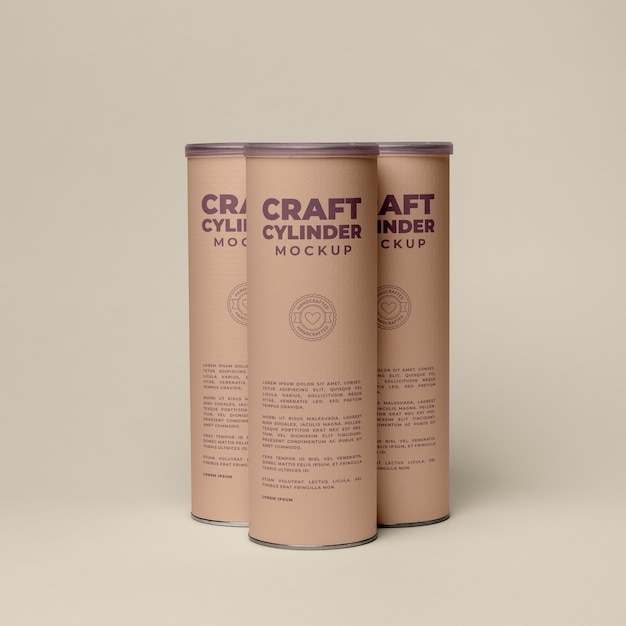 PSD craft cilinder mockup ontwerp