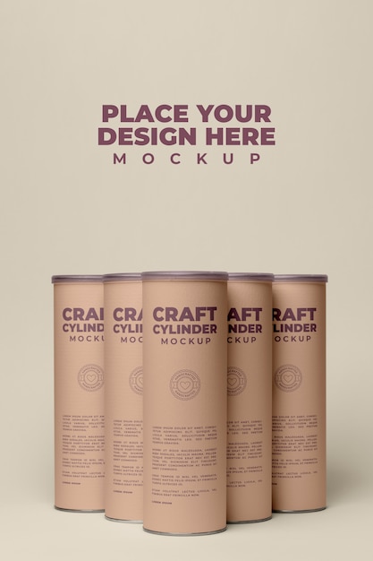 PSD craft cilinder mockup ontwerp