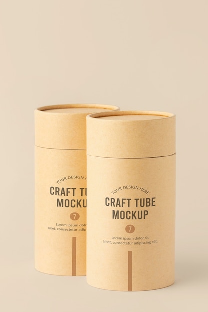 PSD craft cylinder realistic design mockup