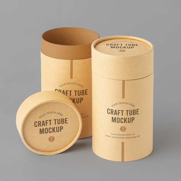 Craft cylinder realistic design mockup