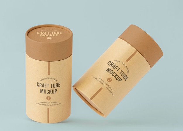 PSD craft cylinder realistic design mockup