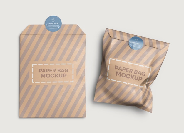 Craft festival gift paper bag mockup