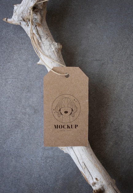 PSD craft garment hanger tag mockup