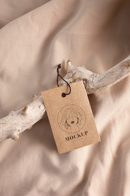 PSD craft garment hanger tag mockup