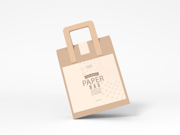 Craft paper bag packaging mockup