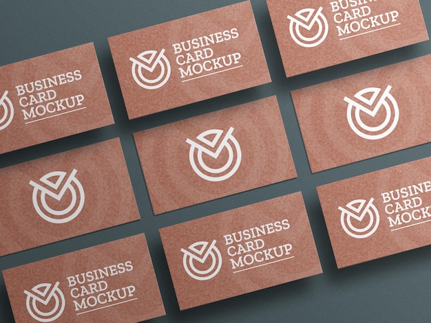 Craft paper business card mockup