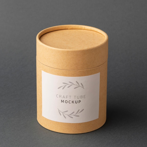 PSD craft paper cylinder design mockup