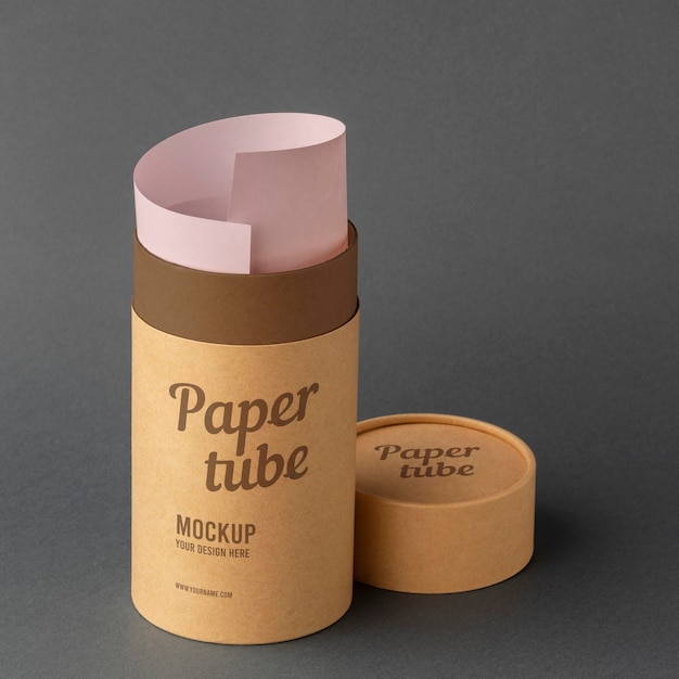 PSD craft paper cylinder design mockup