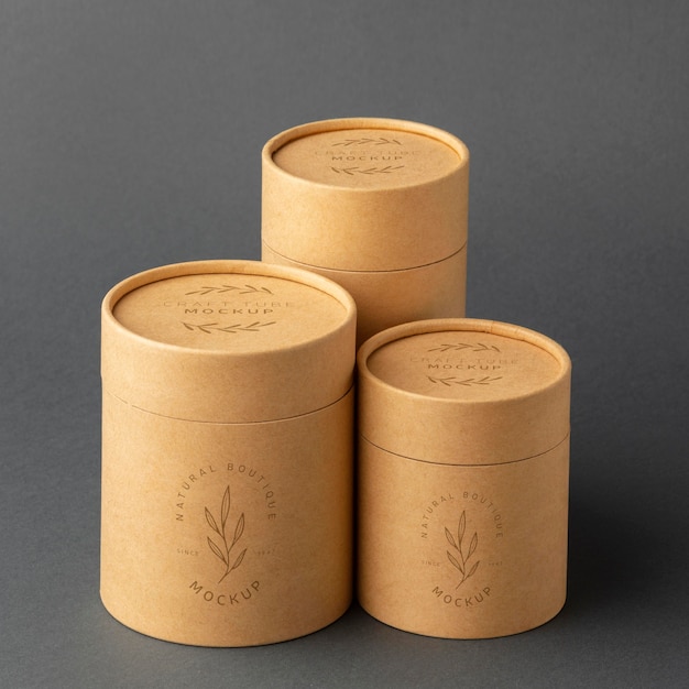 Craft paper cylinder design mockup