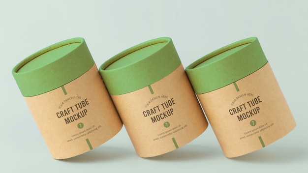 PSD craft paper cylinder design mockup