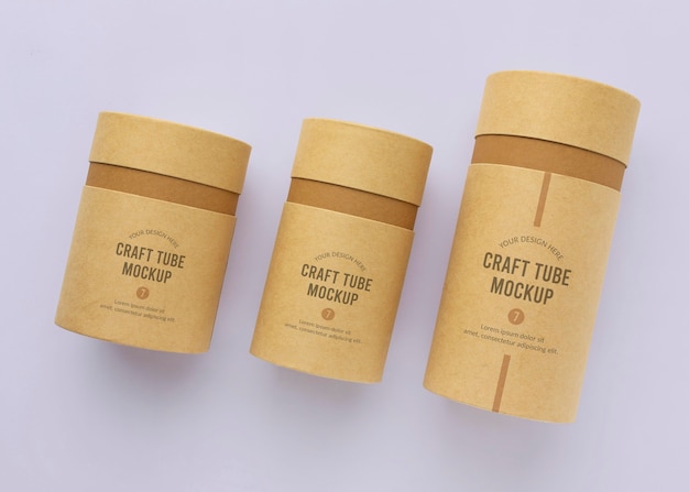 PSD craft paper cylinder design mockup