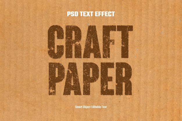 PSD craft paper text effect