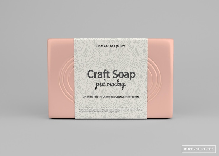 Craft soap mockup in beauty concept