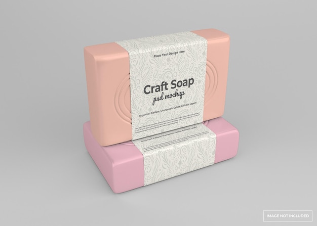 Craft soap mockup in beauty concept